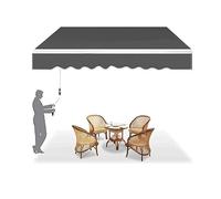 Toile de rechange résistante aux UV pour auvent rétractable de 6 x 2 m, bâche grise (3,5 x 2 m), pare-soleil durable pour parasol d'extérieur, protection contre les intempéries