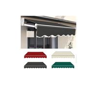 Toile de rechange rétractable 100 % polyester de qualité supérieure - Résistant à la décoloration et au vent - Pour piscine, marché agricole, toutes saisons, économie d'énergie (gris, 4 x 1,5 m)