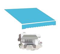 Toile de rechange rétractable - 500 x 300 cm - Multicolore - Pour jardin, restaurants et magasins (bleu lac)
