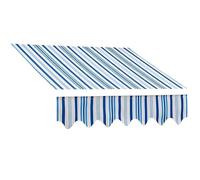Toile de rechange rétractable à rayures pour auvent de terrasse - Protection UV - Résistant aux intempéries - Pour maison et commerciale - 300 x 150 cm
