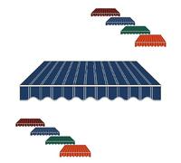 Toile de rechange rétractable en polyester imperméable, durable et résistante aux UV - Pour balcon extérieur, 4,5 x 3 m - Bleu