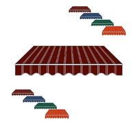 Toile de rechange rétractable en polyester imperméable pour auvent de balcon d'extérieur - Rouge- 6 x 2,5 m