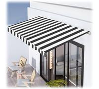 Toile de rechange rétractable en polyester pour terrasse et balcon - Sans cadre - Noir - 3 x 1,5 m - Idéal pour les marchés et les patios