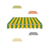 Toile de rechange rétractable et durable pour jardin, balcon, terrasse - 3 x 2,5 m et 3,5 x 4 m - Jaune - 7 x 4 m
