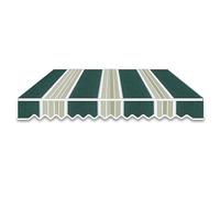 Toile de rechange rétractable et imperméable pour auvent de terrasse - Vert - Avec cantonnière avant - Pour terrasse, cour et portes - 250 x 150 cm