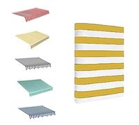 Toile de rechange rétractable - Matériau imperméable avec cantonnière - Pour auvent de 3 x 2 m - Bâche d'extérieur pour jardin et balcon - Jaune - 3,5 x 2 m