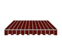 Toile de rechange rétractable pour abri solaire de patio - 320 g/m² - Rayures rouges et blanches - Imperméable - 3 x 5 m - Pour terrasse, jardin et terrasse