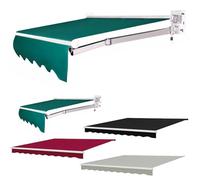 Toile de rechange rétractable pour auvent avec cantonnière - Toile durable pour extérieur, terrasse, jardin - Vert - 3 x 2 m