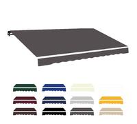 Toile de rechange rétractable pour auvent de balcon - Imperméable - Gris foncé - 600 x 400 cm - Convient pour auvents pliants et à pince.