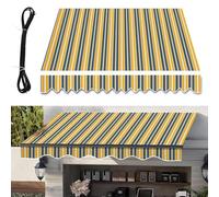 Toile de rechange rétractable pour auvent de patio - 5,2 x 3 m en polyester résistant aux UV et à l'eau pour terrasse, balcon, cour, fenêtre et porte (couleur : A)