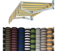 Toile de rechange rétractable pour auvent de terrasse - 100 % polyester 280 g - Pour terrasse, fenêtre, porte - Toile avec cantonnière pour cour, balcon, extérieur (6 x 2 m)