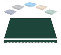 Toile de rechange rétractable pour auvent de terrasse - 3 x 2 m et 5 x 4 m - Bâche imperméable - Pour balcon et restaurant - Vert foncé (7 x 3 m)
