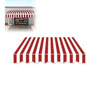 Toile de rechange rétractable pour auvent de terrasse - Toile imperméable - Rouge - 6,5 x 3,5 m - Résistante aux intempéries - Pour cadres d'auvent - Prêt à l'emploi, durable et résistant à l'eau