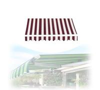 Toile de rechange rétractable pour auvent d'extérieur - 3 x 2 m - Motif à rayures vertes - Installation facile