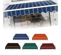 Toile de rechange rétractable pour auvent d'extérieur - 300 x 150 cm - Rayures bleu/rouge - Pour restaurant, terrasse, magasin, protection UV