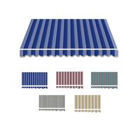 Toile de rechange rétractable pour auvent d'extérieur - 4 x 2,5 m - Multicolore - Pour balcon et jardin - Bleu - 3,5 x 3 m