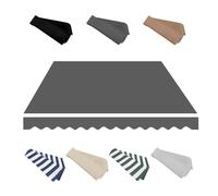 Toile de rechange rétractable pour auvent d'extérieur - Résistant aux UV - Pour extérieur, terrasse, balcon, jardin et terrasse - Gris - 400 x 150 cm