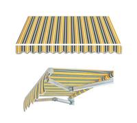 Toile de rechange rétractable pour auvent d'extérieur - Toile rayée - Taille D - 250 x 150 cm - Pour terrasse/jardin