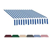 Toile de rechange rétractable pour auvent extérieur, 2 x 1,5 m, bleu/rouge blanc, idéal pour balcon - Protection UV imperméable