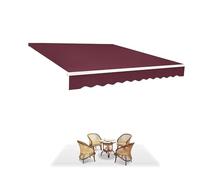 Toile de rechange rétractable pour auvent extérieur, 3 x 1,5 m, bordeaux, pour balcon, terrasse et jardin, facile à installer