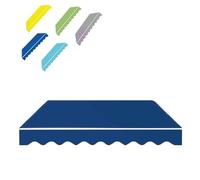 Toile de rechange rétractable pour auvent extérieur, fenêtre et porte de terrasse, résistante aux UV, facile à installer - 5 x 3,5 m - Bleu