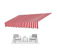 Toile de rechange rétractable pour auvent extérieur - Rayures rouges - Pour balcon, terrasse et jardin - 2 x 1,5 m - Résistante aux UV