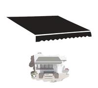 Toile de rechange rétractable pour auvent extérieur (sans cadre) - 2,5 x 2 m, 4 x 3 m, 5 x 3 m - Tissu multicolore pour jardin, restaurants, magasins (noir, 400 x 250 cm)