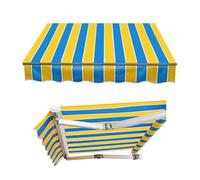 Toile de rechange rétractable pour auvent extérieur, toile rayée résistante aux intempéries, facile à installer (E, 360 x 300 cm)