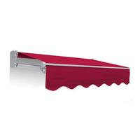 Toile de rechange rétractable pour auvent - Housse d'auvent en polyester pour parasol extérieur, terrasse et cour - Remplacement d'auvent avec protection UV (rouge, 1,2 x 4 m)