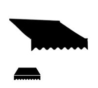 Toile de rechange rétractable pour auvent manuel, terrasse, balcon, protection UV, imperméable, pour restaurant, balcon, 4 x 3 m/4 x 2,5 m, noir (400 x 300 cm)