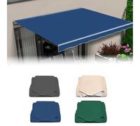 Toile de rechange rétractable pour auvent pare-soleil - Toile de rechange en polyester avec cantonnière (tissu uniquement) - Bleu - 5x 4,9 x 3 m