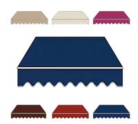 Toile de rechange rétractable pour auvent - Toile en polyester avec cantonnière - Housse Markise pour protection solaire d'extérieur - 6 x 2 m