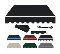 Toile de rechange rétractable (sans cadre) en polyester 280 g pour pergola de terrasse - Housse résistante aux intempéries - Noir 6 x 2 m