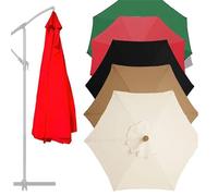 Toile de Rechange Rouge pour Parasol Rond de terrasse à 6 ou 8 Baleines (300 cm / 10 Pieds), Solution idéale pour Parasol déporté.
