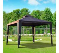Outsunny Toile de rechange pour pavillon 3 x 3 m Polyester haute densité 180 g/m² Chocolat