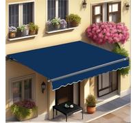 Toile De Remplacement Robuste For Auvent De Camping-car Sans Cadre, 280 G, Stores Manuels En Vinyle 1000D, UV80+, Imperméable, For Patio, Pare-soleil, Abri, Porte Extérieure, Fenêtre(Blue,11.5*5ft/3.5