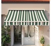Toile De Remplacement Robuste For Auvent De Camping-car Sans Cadre, 280 G, Stores Manuels En Vinyle 1000D, UV80+, Imperméable, For Patio, Pare-soleil, Abri, Porte Extérieure, Fenêtre(Green+White,9.8*5