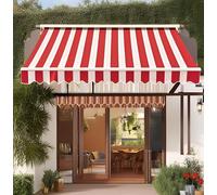 Toile De Remplacement Robuste For Auvent De Camping-car Sans Cadre, 280 G, Stores Manuels En Vinyle 1000D, UV80+, Imperméable, For Patio, Pare-soleil, Abri, Porte Extérieure, Fenêtre(Red+White,6.5x5ft