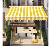 Toile De Remplacement Robuste For Auvent De Camping-car Sans Cadre, 280 G, Stores Manuels En Vinyle 1000D, UV80+, Imperméable, For Patio, Pare-soleil, Abri, Porte Extérieure, Fenêtre(Yellow+White,6.5*