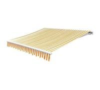 Toile de store en toile jaune et blanche 4 x 3 m - 100 % polyester - Résistant aux intempéries et aux UV - Pour terrasse, balcon et jardin - Sans cadre