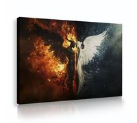 Toile de style mythologique Art mural Noir et blanc Art mystique Impressions sur toile Femmes et femmes avec des ailes Photo d’art murale pour le salon Chambre à coucher 70x105cm Cadre intérieur