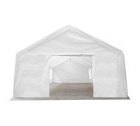 Toile de tente sans cadre Blanc 12 x 6 m PE | Kit de remplacement, dessus et panneaux latéraux, imperméable, résistant aux UV, 2 panneaux de porte avec fermeture éclair