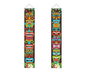 Toile de Tiki - Ornement Aloha - Drapeau tribal polynésien