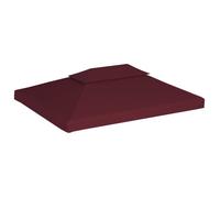 Toile de toit de belvédère 2 niveaux 310 g/m² 4x3 m durable - vidaXL - polyester - bordeaux - 179 x 82 cm - avec fixations eyk70i501