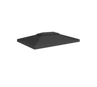 vidaXL Toile de Toit de belvédère 2 Niveaux 310 g/m² 4x3 m Noir