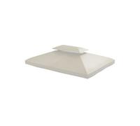 HomCom Toit de remplacement pour gazebo de jardin Polyester haute densité 180 g/m² 3 x 4 m crème