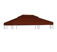 Toile de Toit de Rechange pour Pavillon Tonnelle Tente, Toit de Remplacement pour Gazebo Toile supérieure Double de belvédère 310 g/m² 4x3 m Terre Cuite