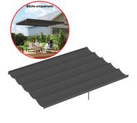 Toile de Toit Pergola Tonnelle Rétractable 4x3m Polyester Gris Foncé Rechange