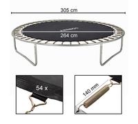 Toile de Trampoline AREBOS - Tapis De Saut de Rechange Ø264cm pour Trampoline Ø305cm - 54 Ressorts