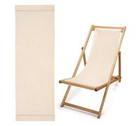 Toile de Transat 125x43 cm, Tissus de Rechange pour Chilienne Coton épais Premium Coloris Beige Ecru